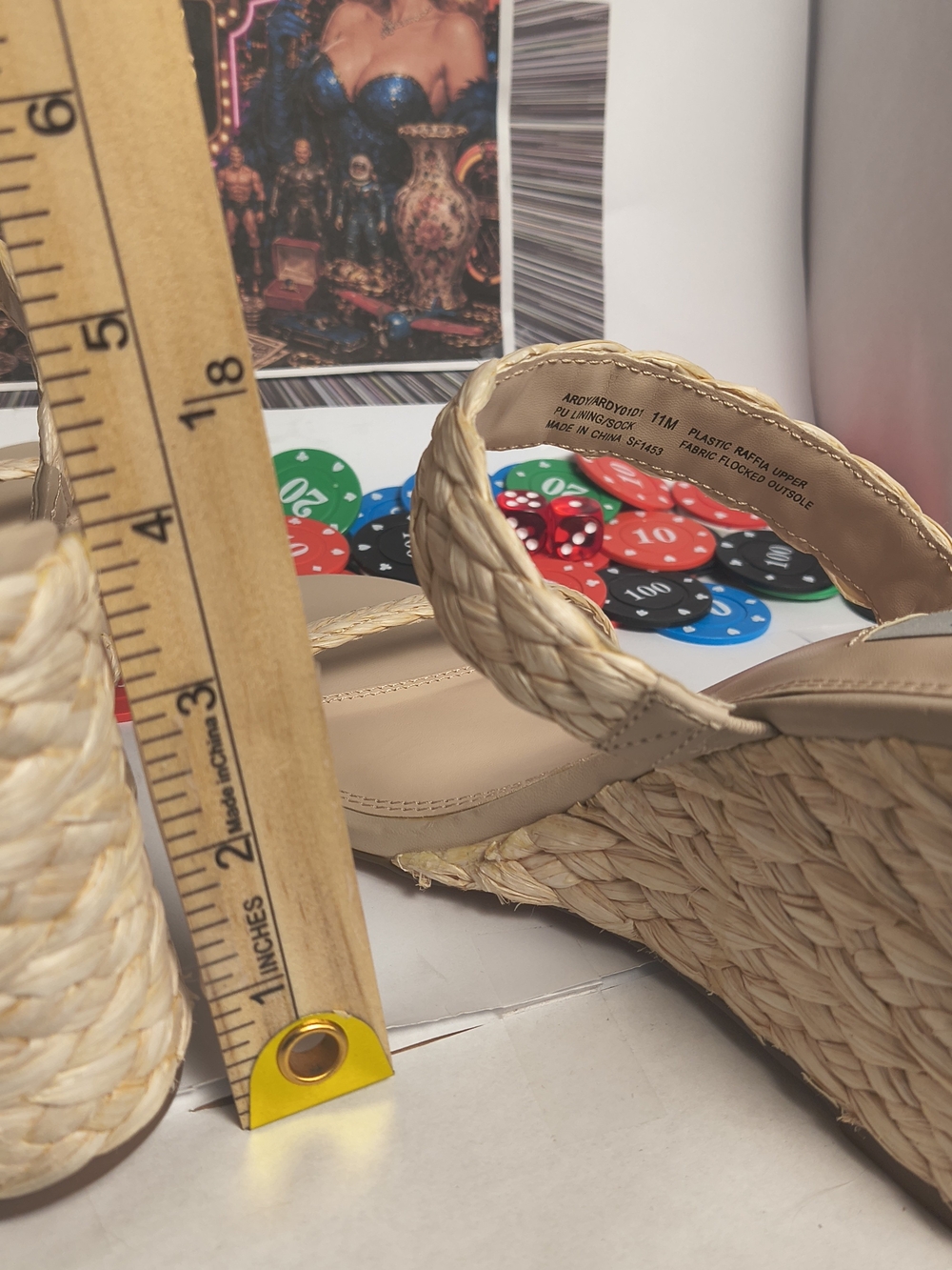 Steven New York Raffia Wedge Sandals 11M Natural Braided Slip On Heels - Picture 4 of 6